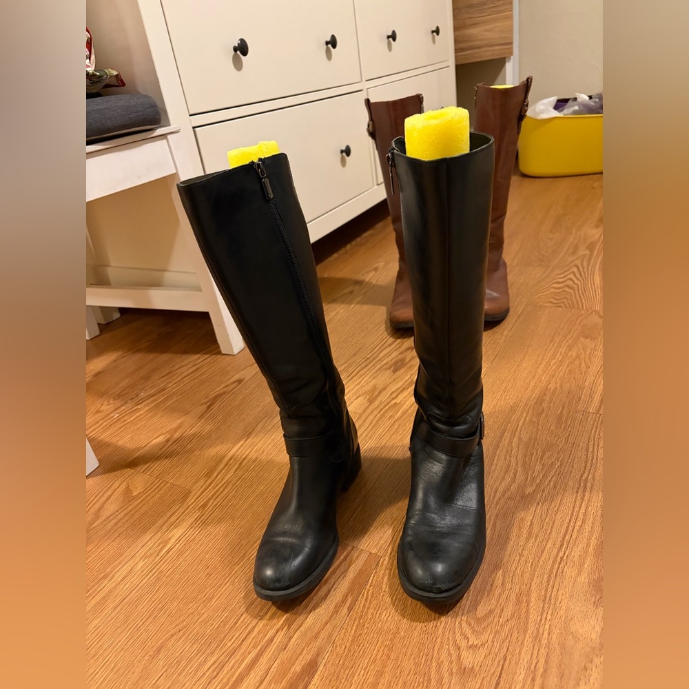 Blondo Black Leather Knee-High Boots waterproof